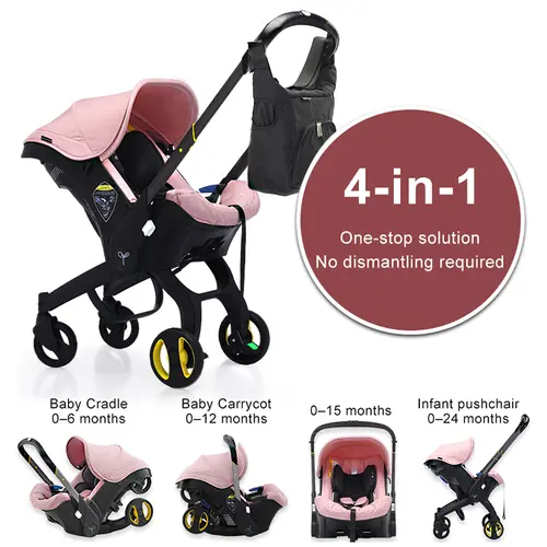 (No Base)Baby Stroller with Free Bag ,Newborn Stroller,Foldable Stroller Legs,Equipped with Chest Clip,One-Click Contraction Function,Alloy Metal Material,4-wheel Travel Toddler Stroller#SummerVibes