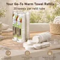 LIVEFULL Refill Towels ONLY for CL01 Hot Towel Machine, Machine Not Included, 20 Towels per Roll, 60/120/180 Count (3/6/9 Rolls)