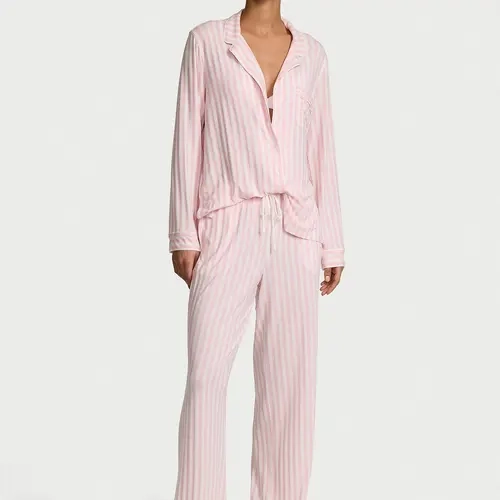Victoria's Secret Modal Pajama Set, Long Sleeve Button Down Shirt and Pajama Pants, Sleepwear for Women (XS-XXL)
