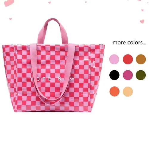 Women's PVC Waterproof Lightweight Tote Bag, Shoulder Totes, Versatile Bag, Practical Bag, Large Capacity Commuter Bag, Durable Design Bag for Daily Use & Travel Essentials, Valentine's Day Gift #GLOBAL PICKS