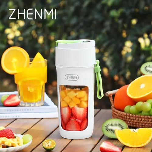 ZHENMI BPA-Free Cordless Portable Personal Blender – 12oz Ice Crushing Blender for Shakes & Smoothies, USB Rechargeable, Fits Most Cup Holders & Backpack Pockets, Perfect for Home, Office & On-the-Go