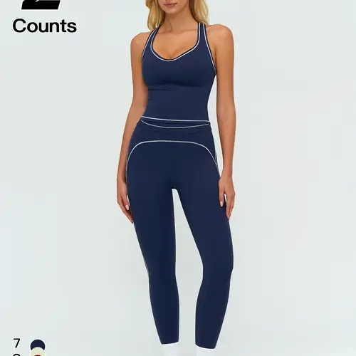 Women's Quick-Dry Colorblock Sports Bra Tank Top, High-Waisted Vintage Straight Leg Pants, Outdoor Fitness Yoga Casual Sportswear Set, Fitness Outfit Athleisure, Activewear Workout Set, Athleisure Activewear Clothing