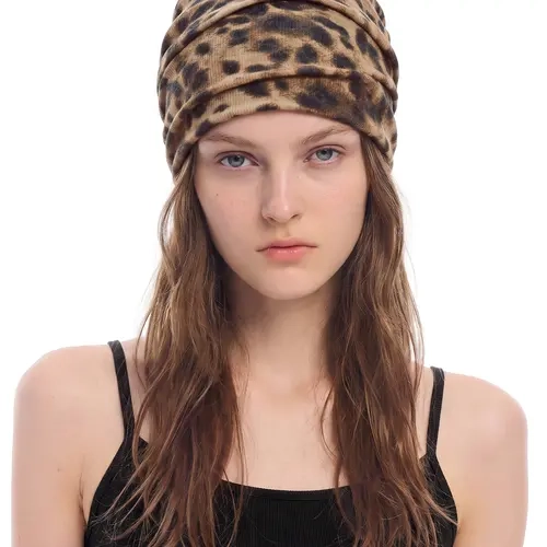 FDR Leopard Print Knit Beanie - Slouchy Winter Hat with Ear Protection, Slimming & Versatile Cold Weather Unisex Cap for Women & Men #winterhat #beanie #LeopardPrint Womenswear Men Hoodie