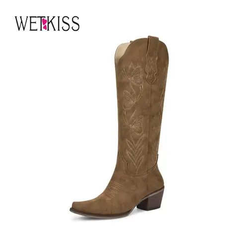 Wetkiss Vintage Western Cowboy Boots with Butterfly Embroidery, Zipper and Chunky Heel for Chic Everyday Look, Women's Shoes, Women's Boots, #WeeklyDeals #TikTokShopFallDealsForYou