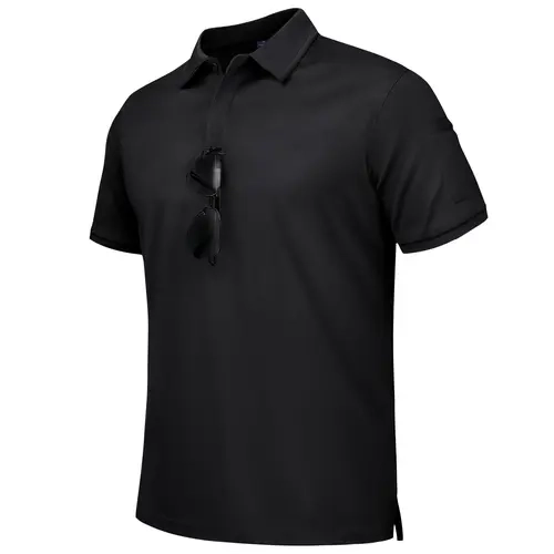 Alimens&Gentle Men's Textured Birdseye Short Sleeve Polo Shirt Moisture Wicking Golf Polo Athletic Collared Shirt Tops