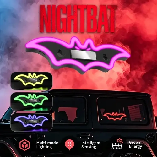 JOYTUTUS Solar-Powered Wireless LED C-Pillar Neon Light - 2026 Heart Shape, Ambient, Car Interior/LED Window Decoration, Wireless Install, Eco-Friendly Stylish, 9.57x8.42x15.36mm, Ideal Gift for Car Lovers, Automotive Accessory, Ambient Light
