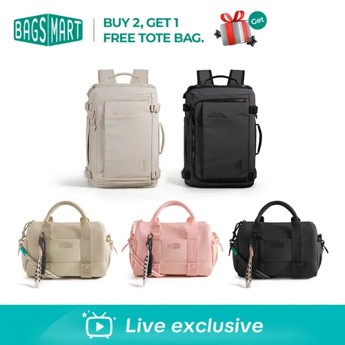 BAGSMART Holiday Gift Guide for Bag Lovers Blast Carry-On Backpack 15.6" Laptop 38L Airline Approved & Reiki Mini Gym Bag 9.84"x5.9"x6.69" 5.5L Ideal for Travel Gym Daily  Annual Premium Picks