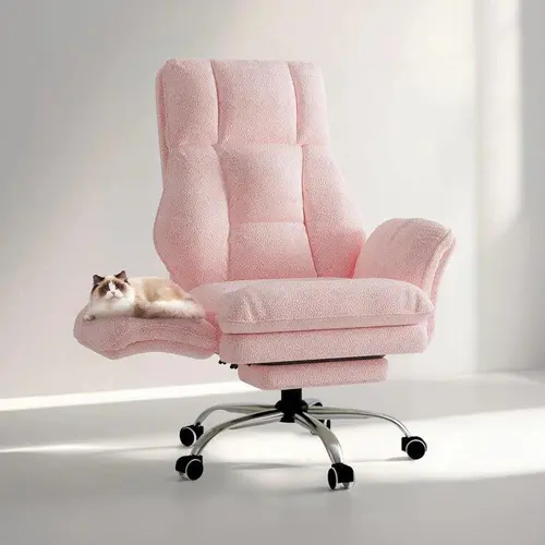 Big and Tall Office Chair with Flip-Up Armrests for Pets & Cross Legged Sitting Executive Ergonomic Computer Gaming Chair with Foot Rest Premium Tech Fabric Wide Seat Reclining Desk Chair flash sale home items, Gift for Friend Mom Girls, Summervibes