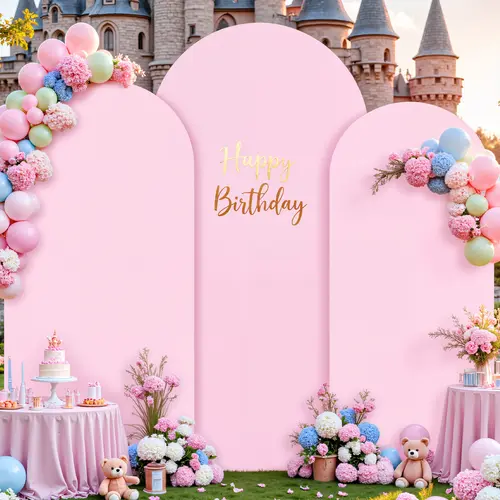 Round Top Spandex Round Arch Stand Cover - Stretchy Durable Wrinkle-Resistant Polyester (6FT/6.6FT/7.2FT), Easy Wedding Arched Backdrop for Baby Shower, Birthday, Photoshoot Backdrop Decor