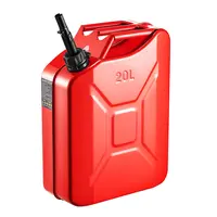 VEVOR Cold-Rolled Steel 5.3 Gal Capacity Metal Fuel Container (6L, 14.2x7.1x20.1 Inches), Leakproof Corrosion-Resistant Gas Tank with Spout & Comfort Handle, 6L/min Max Flow Rate, Car Accessories for Cars/Motorcycles, Fast Refill for Camping