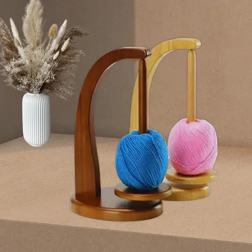 Solid Wood Yarn Holder Spinner - DIY Knitting Supplies, Aesthetically Pleasing Magnetic Rotating Handicraft Tool with Anti-Slip Pads, Stitch Holder for Crocheting, Perfect Gift for Mom on Mother's Day, Birthdays