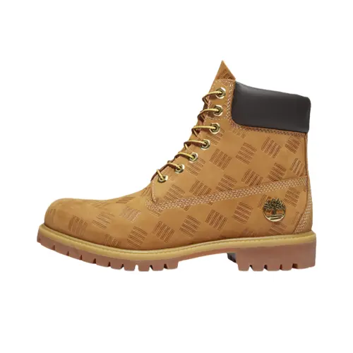 Timberland Men’s 6" Premium Waterproof Boot - Debossed Print Rain-Ready Leather Footwear, Padded Solid Classic Leather Built to Handle Rain and Mud, Durable Rugged Rubber Sole, Men’s Shoes, Outdoor Casual Walking Sports Footwear