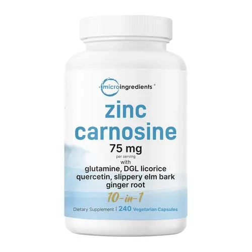 Micro Ingredients Zinc Carnosine 75mg, 240 Veggie Capsules