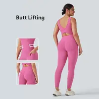 Halara UltraSculpt™ V Neck Tummy Control Butt Lifting Workout Jumpsuit with Pockets