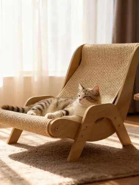 Cat recliner scraper board anti-scratch cat nest wooden sword hemp grinding claws scratching pad pet hammock sofa toy carton Kitten Homemade tiktokshopspringglowup SummerVibes petlovers SummerVibes petlovers