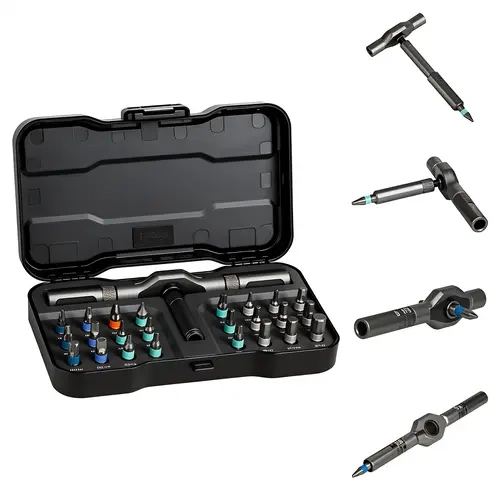 【Gifts for Him Father's Day Gift】24-in-1 Magnetic Precision Screwdriver Set - Corrosion-Resist Switchable-Shape Ratchet, 24in1 Bit Swap, Lightweight Compact Tool Box Fits Bags for Quick Fixes (Adults, Electronics)