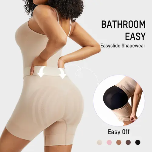 SHECURVE Easyslide Shapewear Tummy Control Butt Lifter Faja Back Pull Down Bodysuit Scruntch with Back Bone Support & Cotton Gusset for Women Postpartum Everyday Fajas Colombian Girdles Body Shaping Underwear #SummerVibes