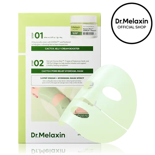 [Dr.Melaxin Official] CACTOX DE-PUFFING PORE TOX GEL MASK 4EA with Cactus Cooling Reduce Puffiness & Pore Tightening for Visible Pore Care Skin Repair