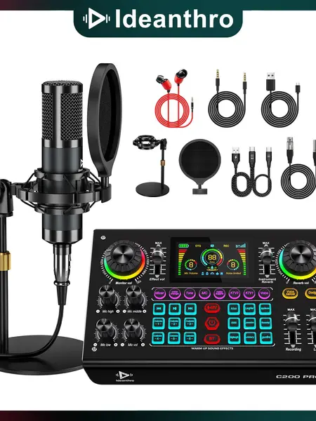 【US】Ideanthro C200 PRO-P15 Live Streaming Sound Card, Dual-Core DSP Mixer, Dual XLR/3.5mm Mic Inputs, Multiple Voice Effects for Content Creators & Podcasters #SummerWins #DealsForYouDays
