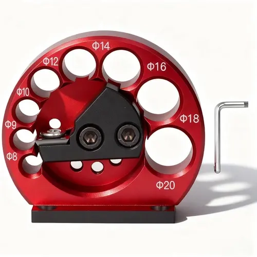 GJANSH Dowel Maker Jig Kit Round Structure Dowel Maker Jig, Solid Stable Aluminum Alloy emented Carbide Blade Dowel Cutter Plate for Woodworking 8 Holes 8 to 20mm Electric Drill Milling Dowel Auxiliary Tool,