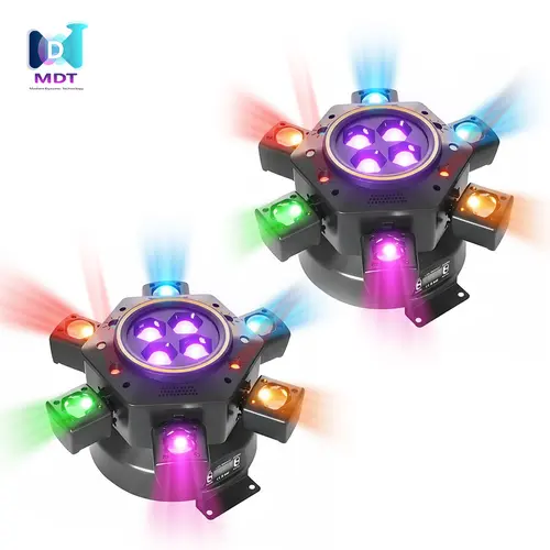 Father's Day Gift Ideas Moving Head Dj Lights for Parties, Stage Light 6-in-1 LED RGBW 6 Arms DJ Lights for Parties Support DMX-512 & Sound Activated, Stage Light for Party