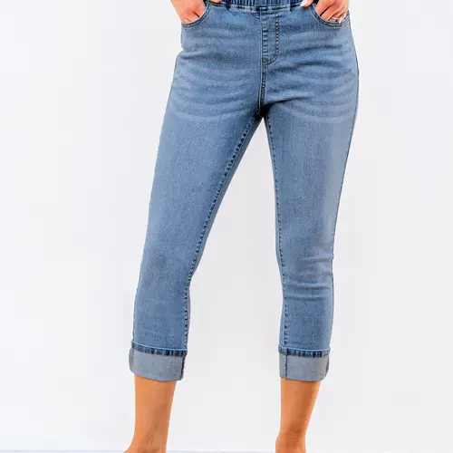 GRAPENT Women's High-Waisted Pull-On Slim Fit Jeans - Fitted Stretch Denim All-Season Capri Pants, Women's Clothes,summerwins,summeroutfits,vacationoutfits,beachoutfits