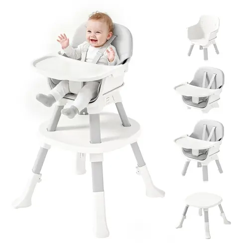 BabyBond 6-in-1 Convertible Baby High Chair - 2 Levels, ASTM/CPSIA Compliant, Food-Grade PP Tray, Waterproof Seat, Converts to Stool, Toddler Chair, Activity Table, Dining Booster Seat, #Summervibes, #tiktokshopbacktoschool sohochic