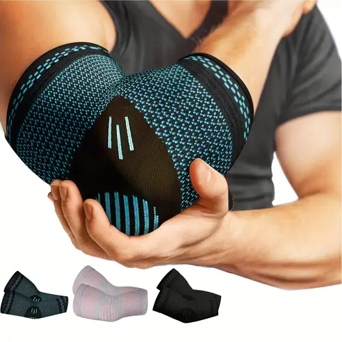 UGEM Elbow Orthopedic Brace (2 Pack) - Breathable Compression Sleeves, Temp-Stable Knit Stretch Fabric, High Absorption Capacity, Arm Support Protective Gear for Tennis/Golf Pain Relief, Everyday Tasks