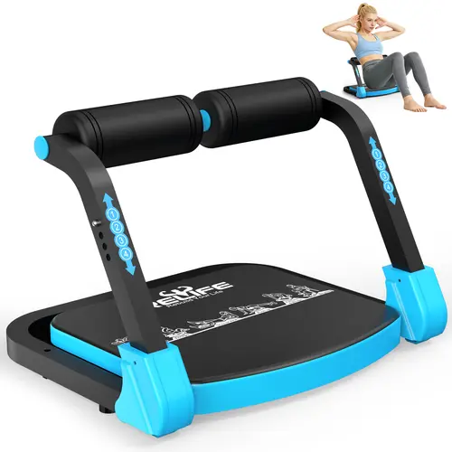 Unisex Foldable Ab Crunch Machine - Home Gym Equipment, Gym Stuff, Workout Equipment, 3-Level Adjustable Resistance, Heavy-Duty Steel Frame, 330lbs Capacity, No Assembly, 2-Second Fold, Core Strength Training, Home Workout Gear
