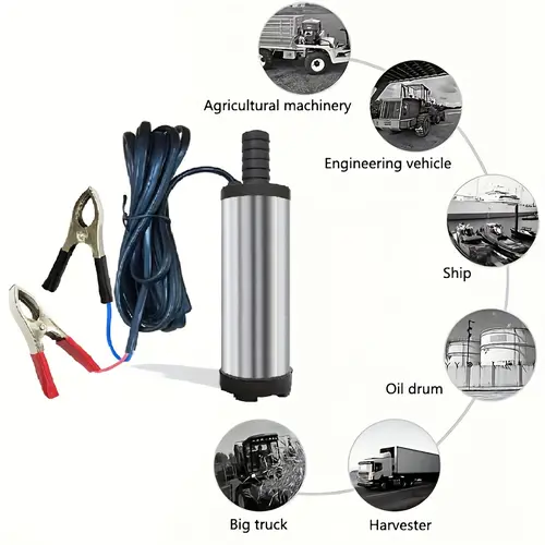 Portable Submersible Pump, DC 12V, Ideal for Diesel, Kerosene & Water - Lightweight, Easy Install, 3m Wire, Coal Oil, Small Size Liquid Pump Fuelpump