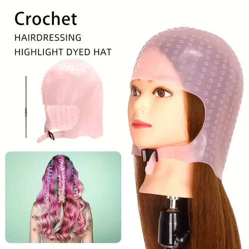 Professional 4-Piece Hair Dye Kit - Reusable Silicone Pick Cap, ABS Plastic Nylon Comb - Salon/Home Colored Hair Coloring Tools & Accessories for Even Application, Precise Control
