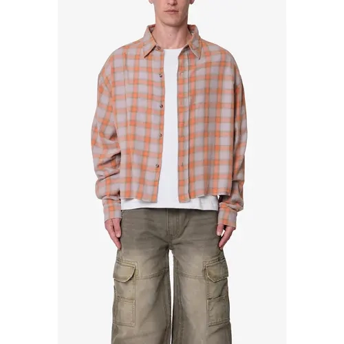 mnml Vintage Cropped Flannel Shirt - Red