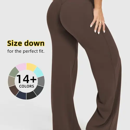Women's High Waisted Elastic Loose Fit Straight Leg Pants, Butt Lifting Outdoor Casual Pants, Suitable for Yoga and Pilates, Comfortable Daily Wear, Casual Trousers, Womenswear