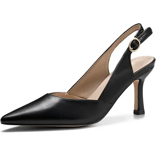 Coutgo Women's Slingback Kitten Heels Closed Pointed Toe Wedding Party Dress Pumps Shoes Business Footwear