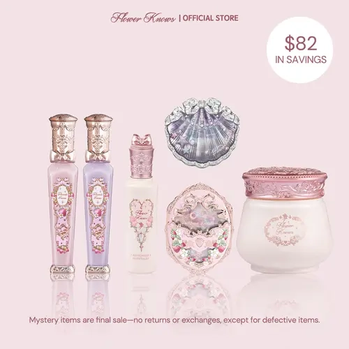 Flower Knows Joyful Glow Set, 6-Piece Surprise Face Set, Limited Ed. Makeup Products with Long-Lasting Lipstick, Blush & Highlighter, Gift for Women, #sohochic, Surprise Set, Ideal for Christmas gift, Black Friday