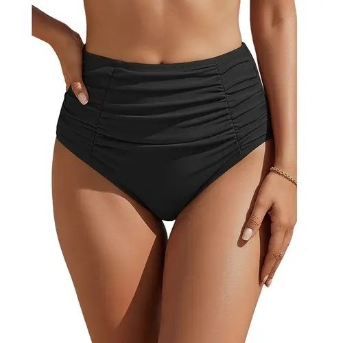 Blooming Jelly Womens High Waisted Bikini Bottoms Tummy Control Swim Bottom Ruched Full Coverage Nodest Swimwear Swim Trunks#TikTokShopFallDealsForYou