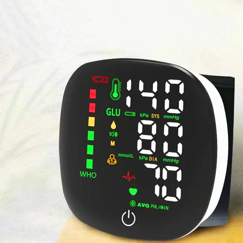 Wrist Blood Pressure Monitor with Voice Readout -  Cuff BP Monitor, 99x2 Reading Memory, Large LED Display, Carrying Case for Family Healthcare, Perfect Health Gift for Parents & Dad