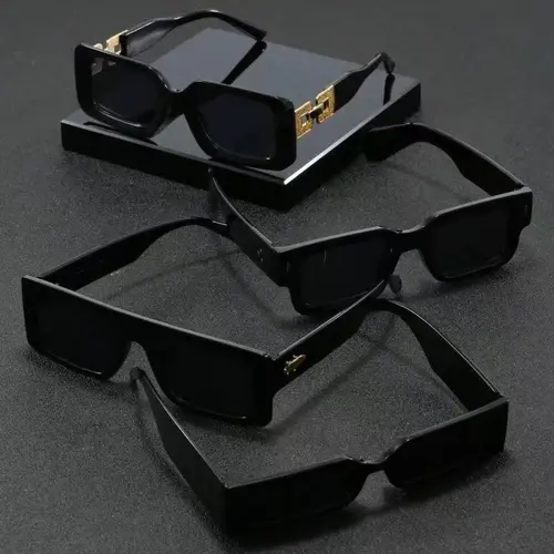 4 Pairs Square Plastic Decorative Glasses Set, Classic Simple Business Style Design, Suitable for Commuting Office Travel