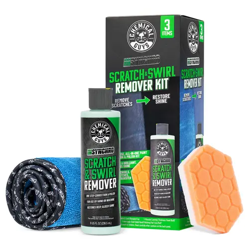 Chemical Guys Insynchro Scratch & Swirl Remover Restorer Kit - Hex Logic Dual-Sided Hand Pad, Manual Polish, Correct by Hand, Paint Correction, Prep for Wax/Coat, Easy DIY Car Paint Care Accessory (Not for Deep Scratches)