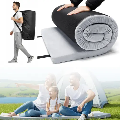 Foam Camping Sleeping Mat - Waterproof, Comfortable, Durable Travel Accessory with Travel Bag, Moisture-Proof Mattress, Foldable, Easy Carry Roll-Up for Car Camping Bed