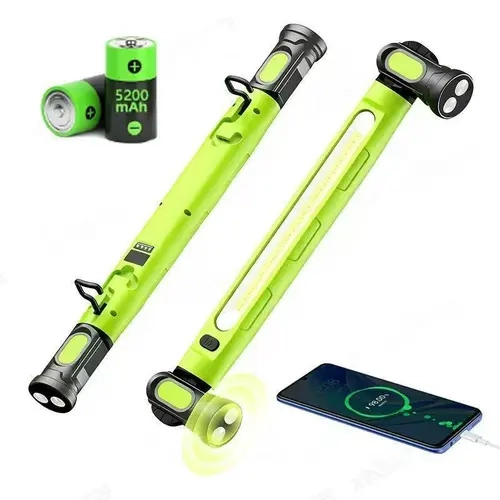 LED Work Lights Bar - 3-in-1 Construction 3-in-1 Light Use, 3000LM 81-LED COB Beam, 5200mAh Cordless Rechargeable Under Hood Magnetic Fixture, 3.5h High Power, 180° Legs Hooks USB Accessory for Mechanic Car Repair Tents
