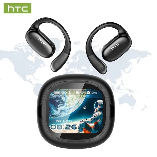HTC NE58 Wireless In-Ear Earbud Headset - Bluetooth 6.0, LED Display, High Fidelity Audio, Waterproof, In-Ear Mic Calls, Portable Bluetooth Wireless Headphones, Ideal for Sports & Office, Universal for Mobile, PC, Laptop