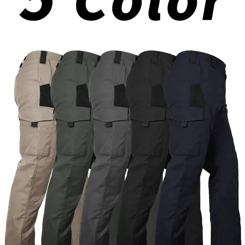 HOMUG Men's Tactical Work Pants, with multiple pockets, are designed for outdoor training. Available in various colors, they are suitable for fishing, outdoor activities, work, and hiking. Each square meter weighs 230 grams. Size Up for a looser fit.