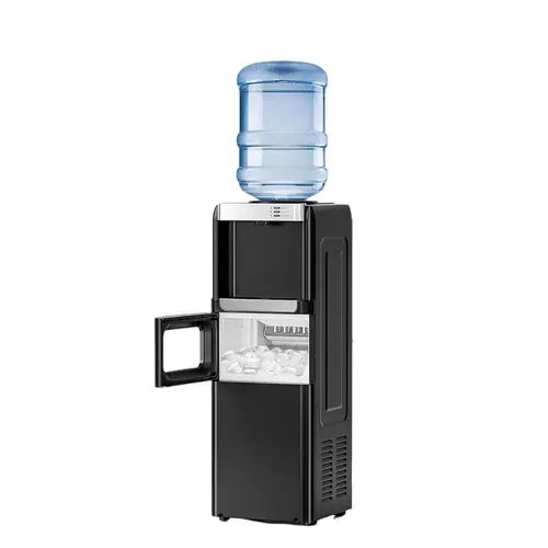 Kismile Water Dispenser (Kitchen Appliances) - Top-Loading 5-Gallon Bottle Compatible, 9 Cubes per Minute Ice Maker, Hot/Cold/Cool Temperatures, Child Lock, Energy-Saving, Touch Panel and Buttons Simple, Elderly-Friendly for Home & Living Rooms