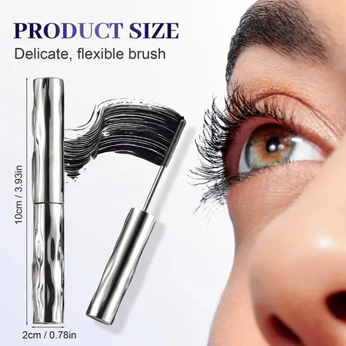 Lengthening and Curling Mascara - Features a special steel spiral brush head,long-lasting and waterproof, maintains makeup for 24 hours,is smudge-proof,does not clump,and keeps each lash long and curled for an extended period.
