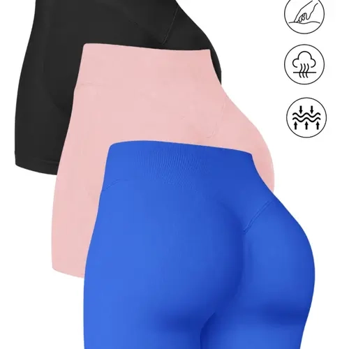 Women's Seamless Butt Lifting Fitness Compression Stretch Shorts, 1 Pack Invisible Elastic Tight Sports Pants, Breathable High Stretch Outdoor Indoor Cycling Pants, Seamless Workout Shorts, Stretchy Shorts