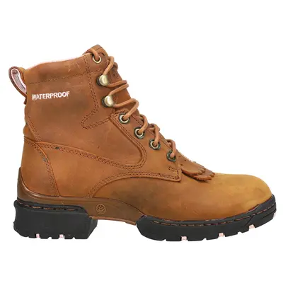 Justin Boots Womens Aged Bark Round Toe Lace Up Casual Boots Ankle - Brown
