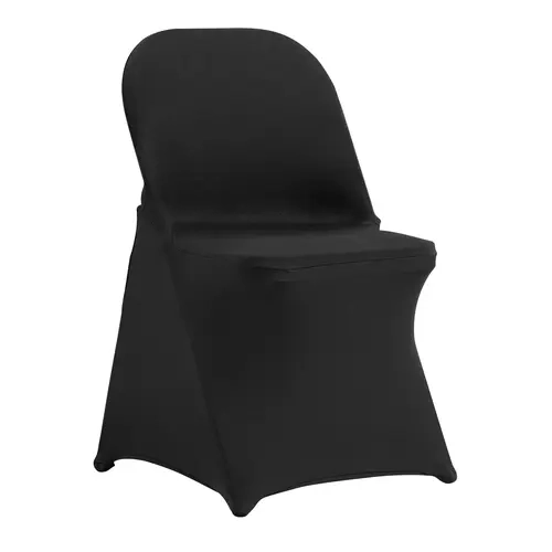 VEVOR 100 Pcs Black Polyester Blend Stretch Dining Chair Covers, Universal Fitted, Removable, Wrinkle-Resistant, Spill-Proof, Durable, Washable, Indoor/Outdoor Folding Chair Covers for Event Decor, Wedding
