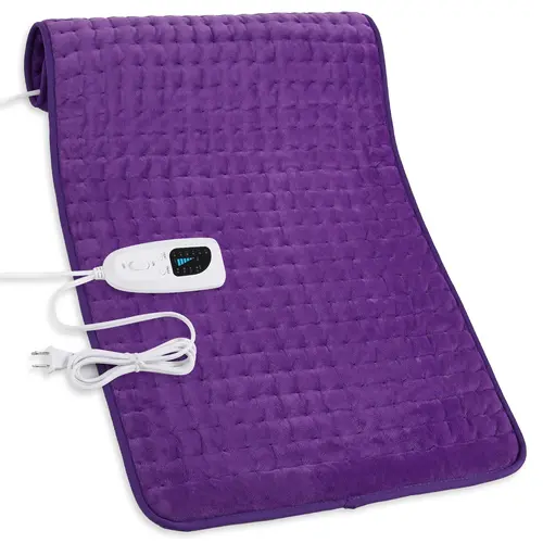 Deepsoon Heating Pad - 33in×17in/24in×12in Sizes, 6 Temp Levels, 4 Time Settings, Back Pain Relief, Overheat Protection, 75in Sofa Cord, Fast Heating, Reusable Hot & Cold Therapies, Portable for Couch/Bed, Flannel Outer Layer, Washable, Adult Holiday Gift