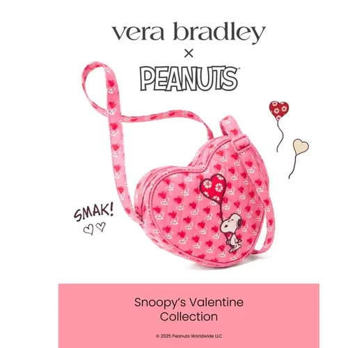 Vera Bradley Peanuts Verona Heart Crossbody